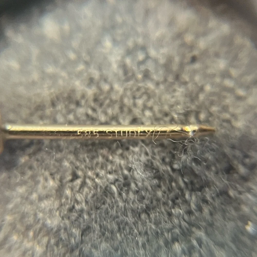 14k Gold 3mm CZ Earrings - Picture 6 of 9